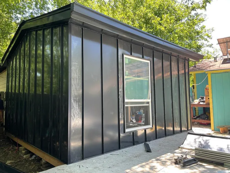 Black standing seam metal wall panels for Metal Roof Installation in Rome